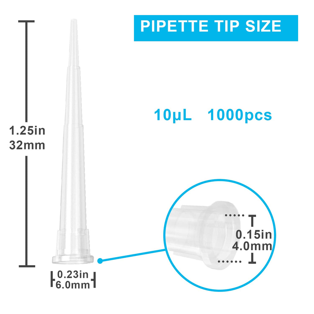 10 μL Universal pipette tips (Case of 50,000 pcs)